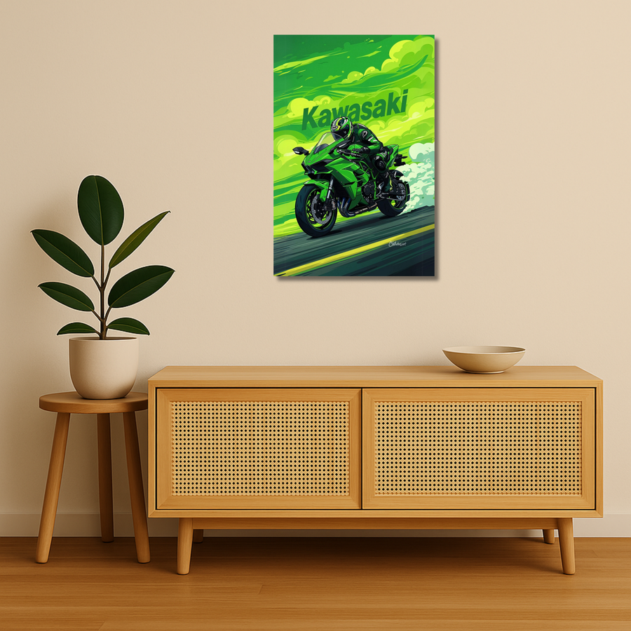 Bikes Metal Poster - Kawasaki Ninja | Motorcycle Wall Art India