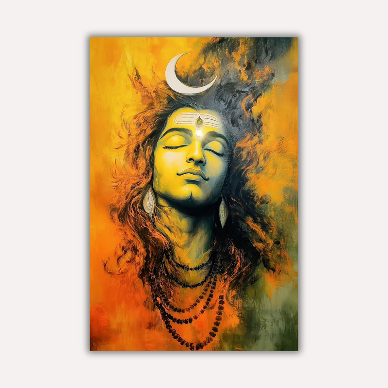 Mahadev Shiva Metal Poster - Agni Trance: Mahadev Ablaze | Spiritual Wall Art India