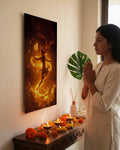 Mahadev Shiva Metal Poster - Tandav Shiva - Fiery Dance Metal Wall Art | Spiritual Wall Art India