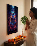 Mahadev Shiva Metal Poster - Cosmic Flame Shiva - Spiritual Energy Wall Art | Spiritual Wall Art India