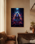 Mahadev Shiva Metal Poster - Cosmic Flame Shiva - Spiritual Energy Wall Art | Spiritual Wall Art India
