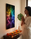 Mahadev Shiva Metal Poster - Shiva: The Rainbow Chakrascape | Spiritual Wall Art India