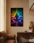Mahadev Shiva Metal Poster - Shiva: The Rainbow Chakrascape | Spiritual Wall Art India