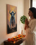 Nandi Metal Poster - Guardian of Dharma: Nandi Awakens | Spiritual Wall Art India