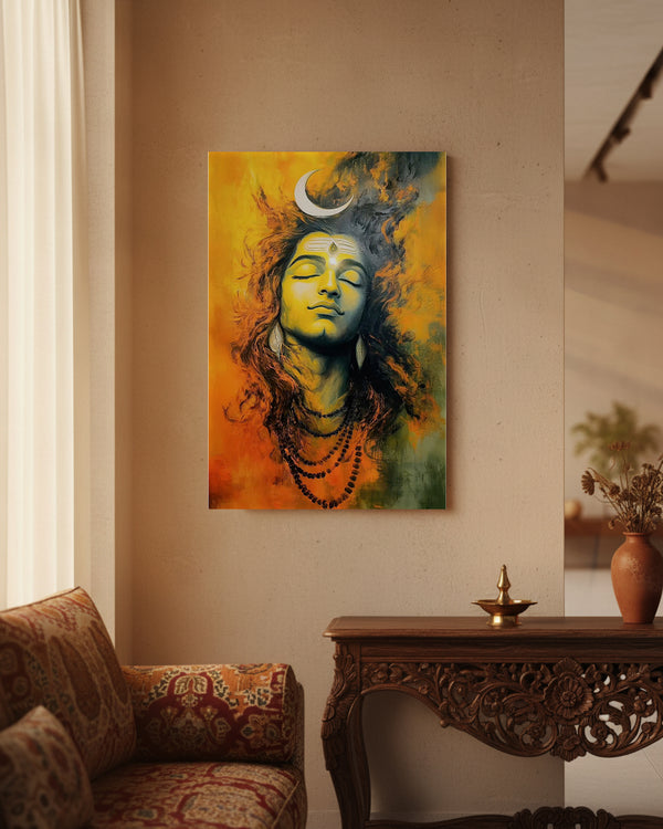 Mahadev Shiva Metal Poster - Agni Trance: Mahadev Ablaze | Spiritual Wall Art India