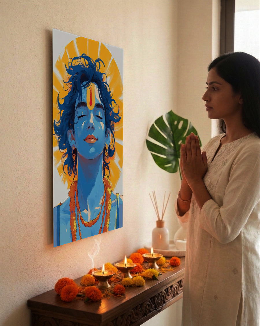 Khatu Shyam Metal Poster - Shyama | Spiritual Wall Art India