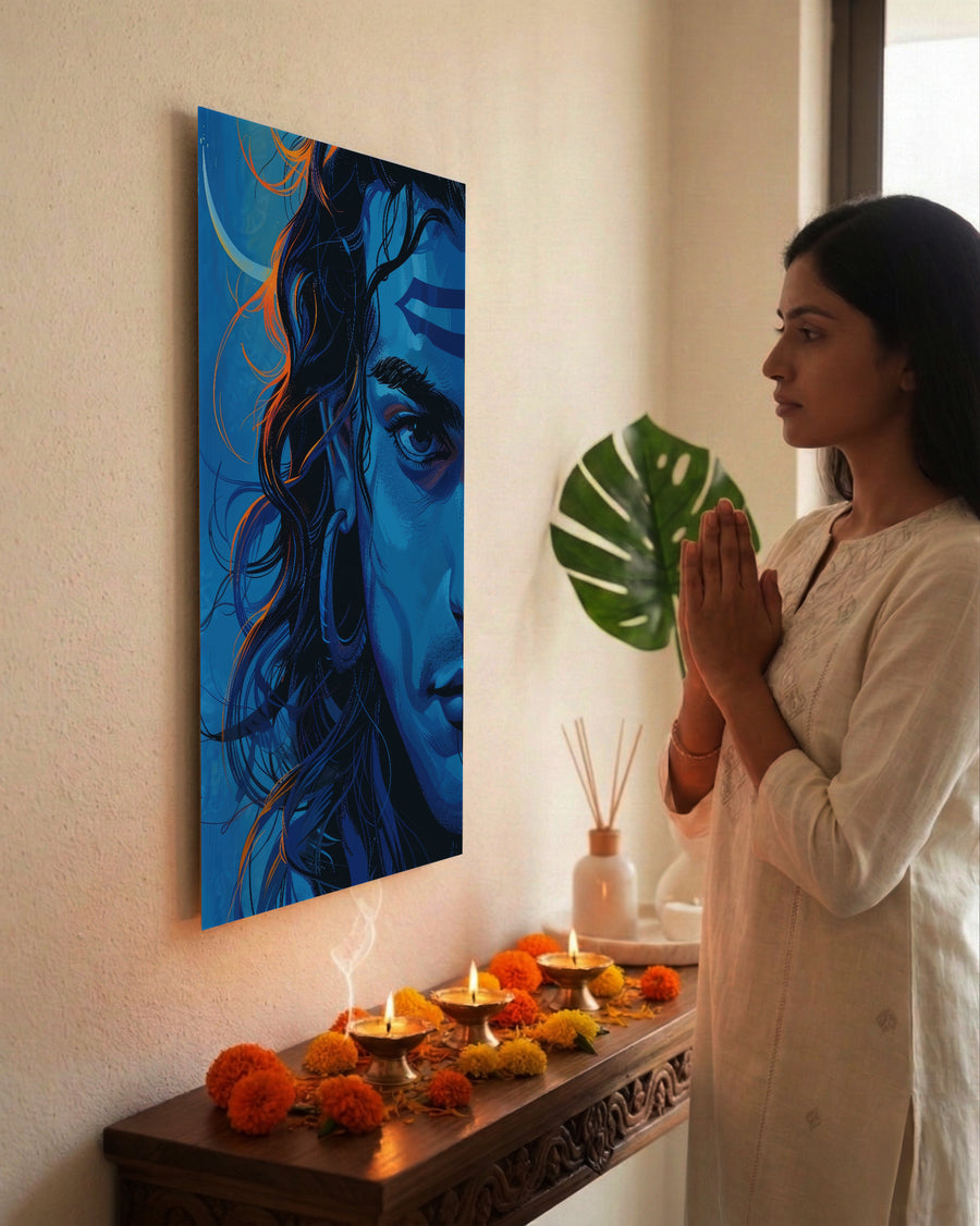Indian Aesthetic Metal Poster - Shankara | Desi Wall Art India