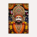 Khatu Shyam Metal Poster - Khatu Shyam Ji - Divine Regal Portrait | Spiritual Wall Art India