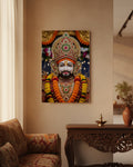 Khatu Shyam Metal Poster - Khatu Shyam Ji - Divine Regal Portrait | Spiritual Wall Art India