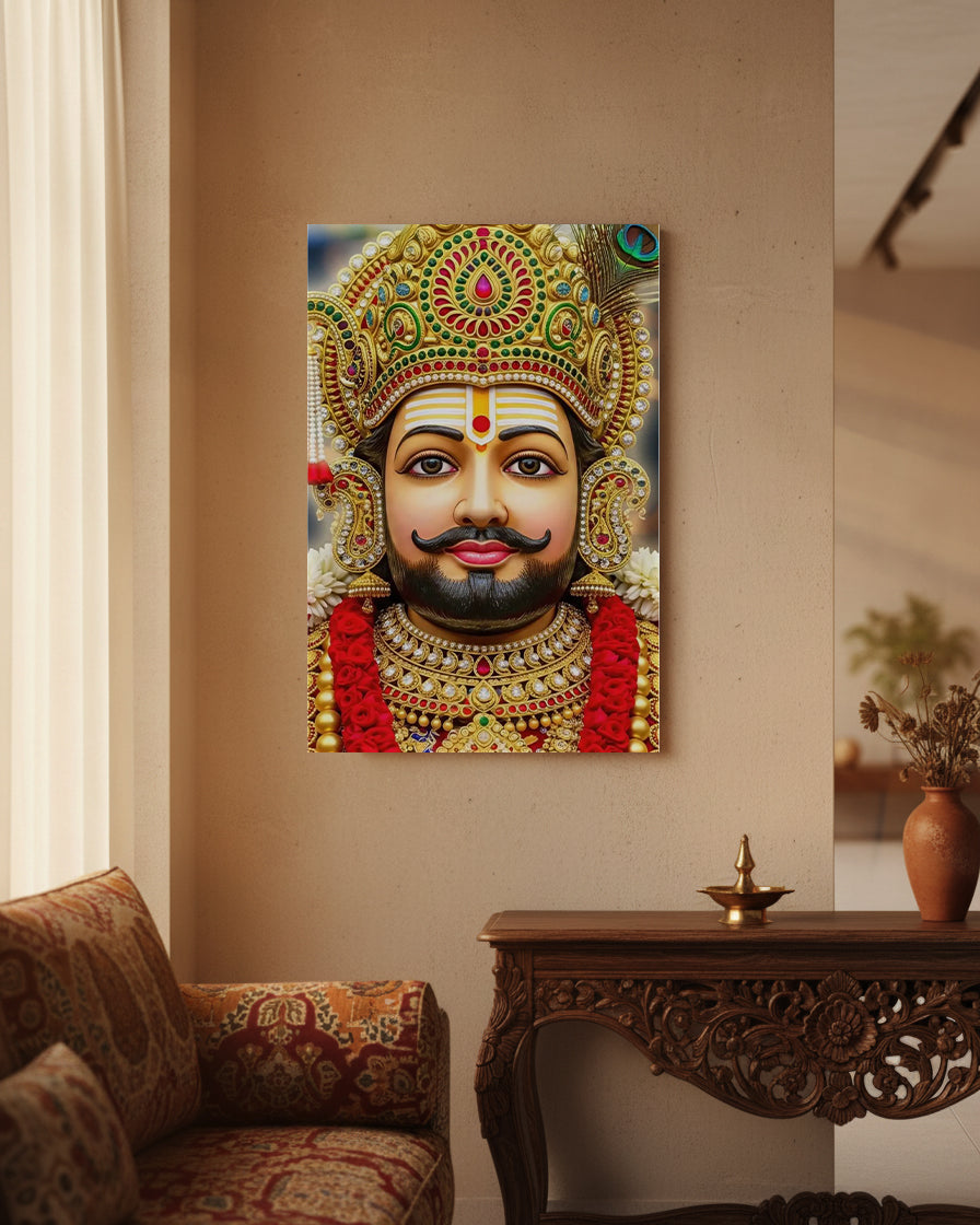 Khatu Shyam Metal Poster - Shyam Baba - Eternal Grace & Blessings | Spiritual Wall Art India