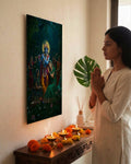 Krishna Metal Poster - Shri Krishna - Raas Leela of Divine Love | Spiritual Wall Art India